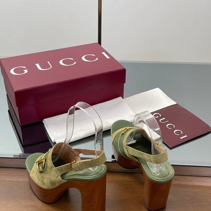 HIGH HEEL SANDALS 13 CM IN MOSS GREEN CALFSKIN MIX SUEDE GOLD HARDWARE