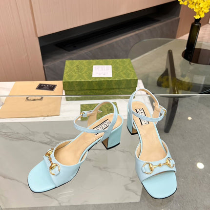 GG HIGH HEELS SANDALS 60 IN ICE BLUE LAMBSKIN
