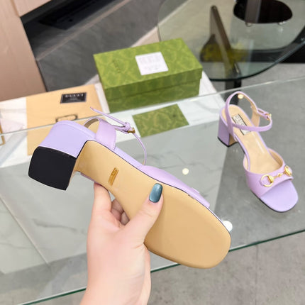 GG HIGH HEELS SANDALS 60 IN PURPLE LAMBSKIN