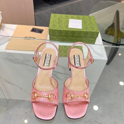GG HIGH HEELS SANDALS 60 IN SHINY PINK LAMBSKIN