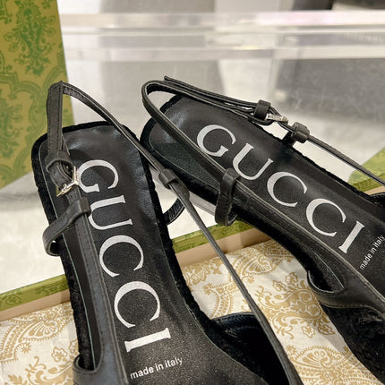 SLINGBACK FLATS IN BLACK VELVET