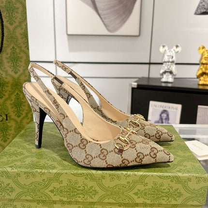 HORSEBIT SLINGBACK 105 IN TAN BEIGE CANVAS