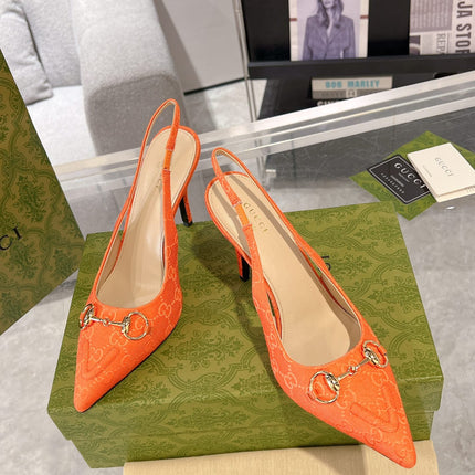 HORSEBIT SLINGBACK 105 IN ORANGE CANVAS