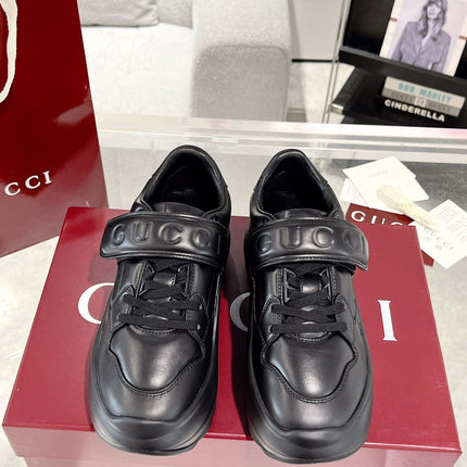 GG WAVE SNEAKER IN BLACK CALFSKIN