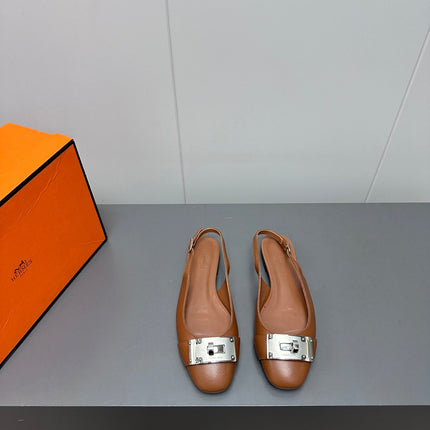 INNOCENTE SLINGBACK IN BRONZE BROWN CALFSKIN