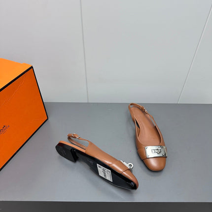 INNOCENTE SLINGBACK IN BRONZE BROWN CALFSKIN