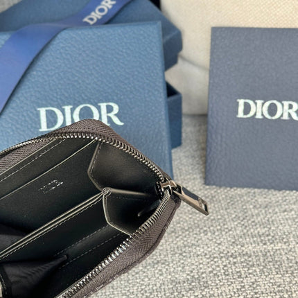 ZIPPED MINI WALLET 10 IN BLACK MONOGRAM OBLIQUE JACQUARD