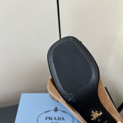 BOW MARY JANE PUMPS WITH T-STRAP IN PECAN PIE VELVET