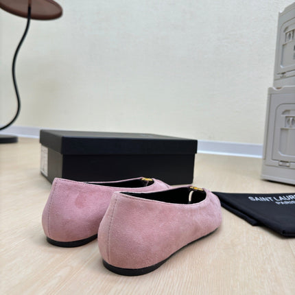 BABYLONE BALLET FLAT IN LIGHT PINK SUEDE