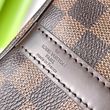 SPEEDY BANDOLIÈRE 30 IN DARK BROWN DAMIER EBENE CANVAS GOLD LOCK