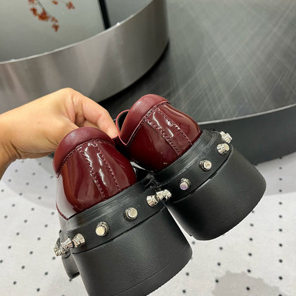 ATLAS DERBY 55 MM IN BURGUNDY RED CALFSKIN