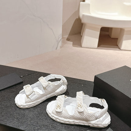 CC DAD SANDALS IN WHITE CALFSKIN
