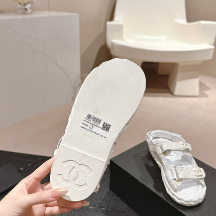 CC DAD SANDALS IN WHITE CALFSKIN