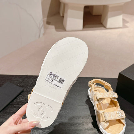 CC DAD SANDALS IN LIGHT YELLOW CALFSKIN