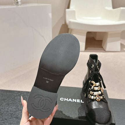 OXFORD SHORT BOOTS BLACK SHEEPSKIN