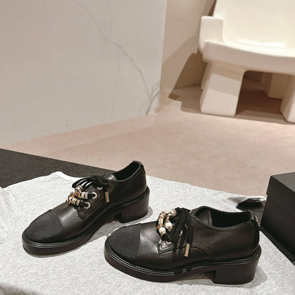 OXFORD SHOES BLACK SHEEPSKIN