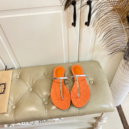 GG SIGNORINA THONG SANDALS IN ORANGE MIX SILVER SHEEPSKIN