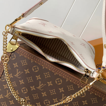 BOULOGNE 29 IN WHITE AND PINK MONOGRAM EMPREINTE CANVAS GOLD HARDWARE