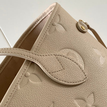 NEVERFULL 32 LIGHT BEIGE MONOGRAM EMPREINTE LEATHER