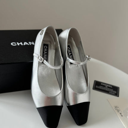 MARY JANE SILVER MIX BLACK CALFSKIN