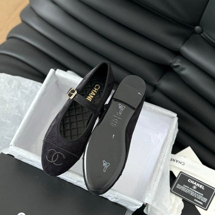 MARY JANE SHOES BLACK CORDUROY TWILL FABRIC