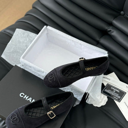 MARY JANE SHOES BLACK CORDUROY TWILL FABRIC