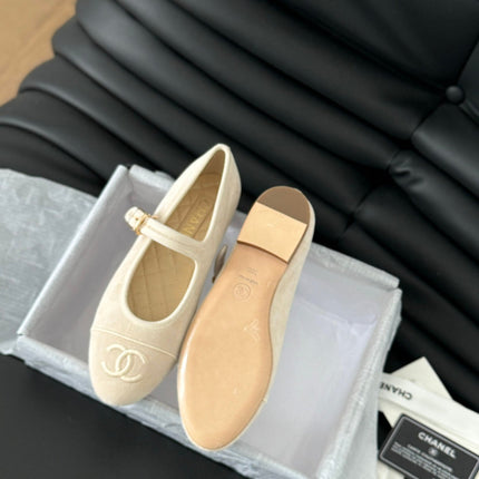 MARY JANE SHOES BEIGE CREAM CORDUROY TWILL FABRIC