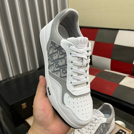 CD B27 LOW-TOP SNEAKER WHITE AND GRAY CALFSKIN