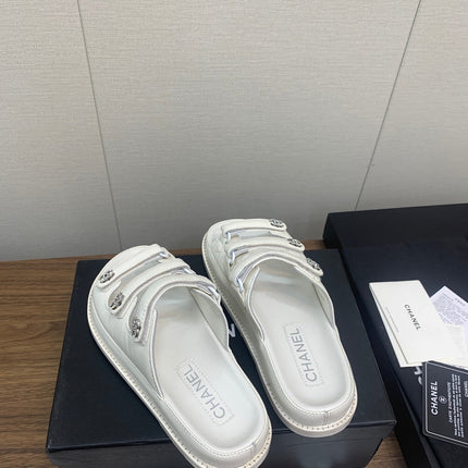 DAD SANDAL IN WHITE LAMBSKIN MULE