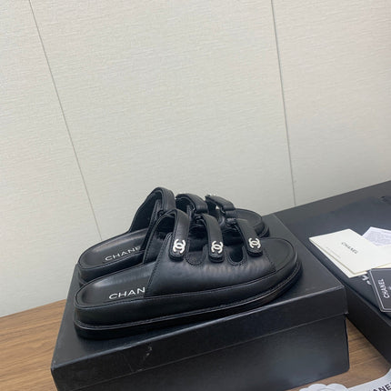 DAD SANDAL IN BLACK LAMBSKIN MULE