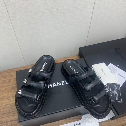 DAD SANDAL IN BLACK LAMBSKIN MULE