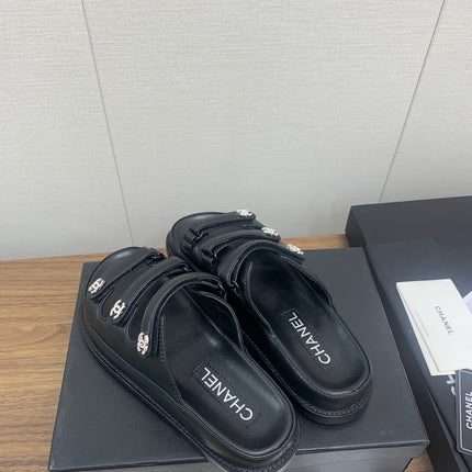 DAD SANDAL IN BLACK LAMBSKIN MULE