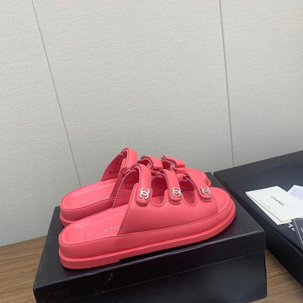 DAD SANDAL IN RED PINK LAMBSKIN MULE