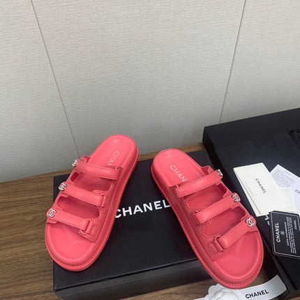 DAD SANDAL IN RED PINK LAMBSKIN MULE