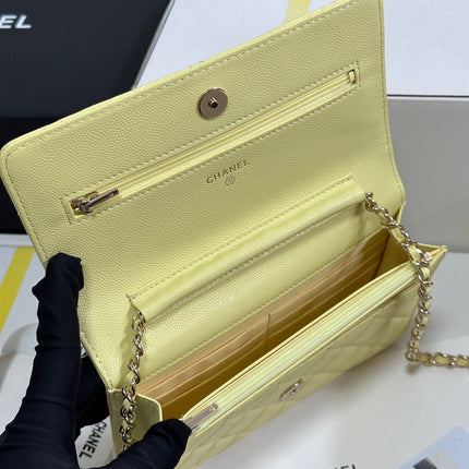 STRASS WOC ENTRUPY BAG 19 IN YELLOW CALFSKIN GOLD HARDWARE