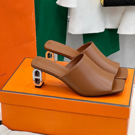 ICONIQUE 60 SANDAL IN BRONZE BROWN CALFSKIN