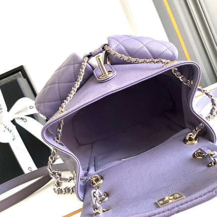 CHANEL 25S BACKPACK 21 CM IN PURPLE LAMBSKIN