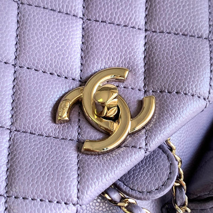 CHANEL 25S BACKPACK 21 CM IN PURPLE LAMBSKIN