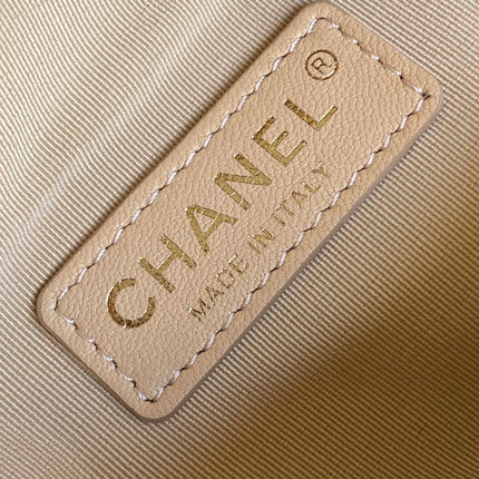 CHANEL 25S CAMERA BAG 23 IN BEIGE LAMBSKIN WITH GOLD HARDWARE