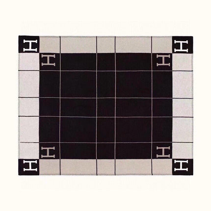 AVALON III THROW BLANKET 175 CM IN BLACK WOOL AND CASHMERE 351744