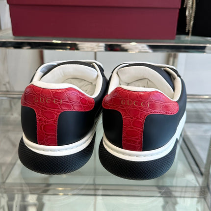 GG ACE SNEAKER IN BLACK SHEEPSKIN