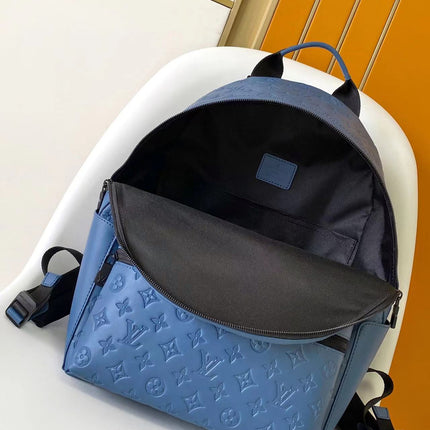 DISCOVERY BACKPACK 38 IN BLUE MONOGRAM ECLIPSE CANVAS AND TAURILLON