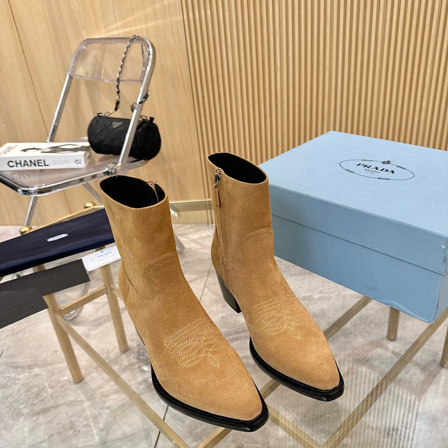 PRA ANKLE BOOTS IN TAN BROWN SUEDE