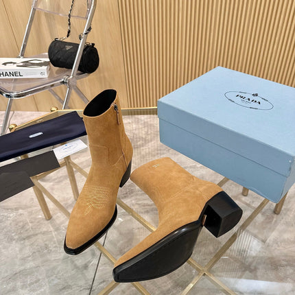 PRA ANKLE BOOTS IN TAN BROWN SUEDE