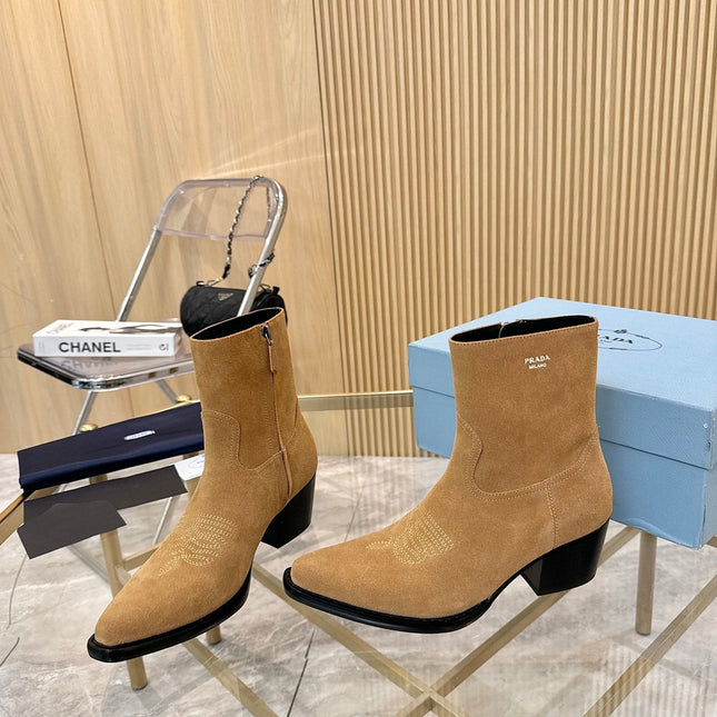 PRA ANKLE BOOTS IN TAN BROWN SUEDE