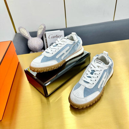 JET SNEAKER IN PALE GRAY MIX SAPPHIRE BLUE SUEDE