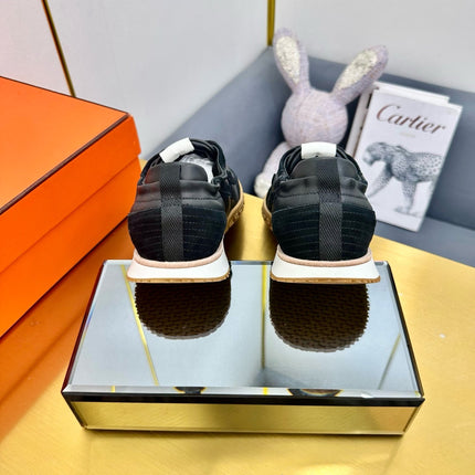 JET SNEAKER IN BLACK CALFSKIN AND SUEDE