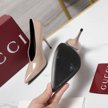 GG CLASSIC HIGH HEEL 105 IN BEIGE LAMBSKIN