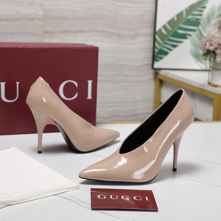 GG CLASSIC HIGH HEEL 105 IN BEIGE LAMBSKIN