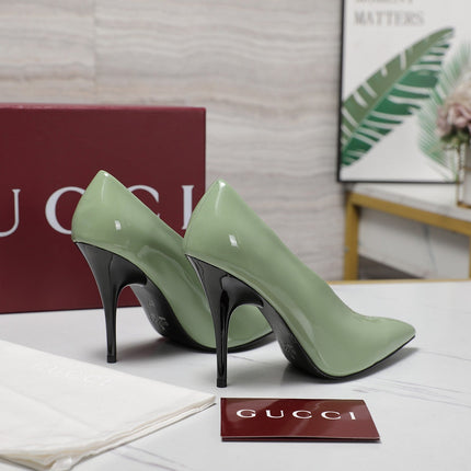 GG CLASSIC HIGH HEEL 105 IN PISTACHIO GREEN LAMBSKIN